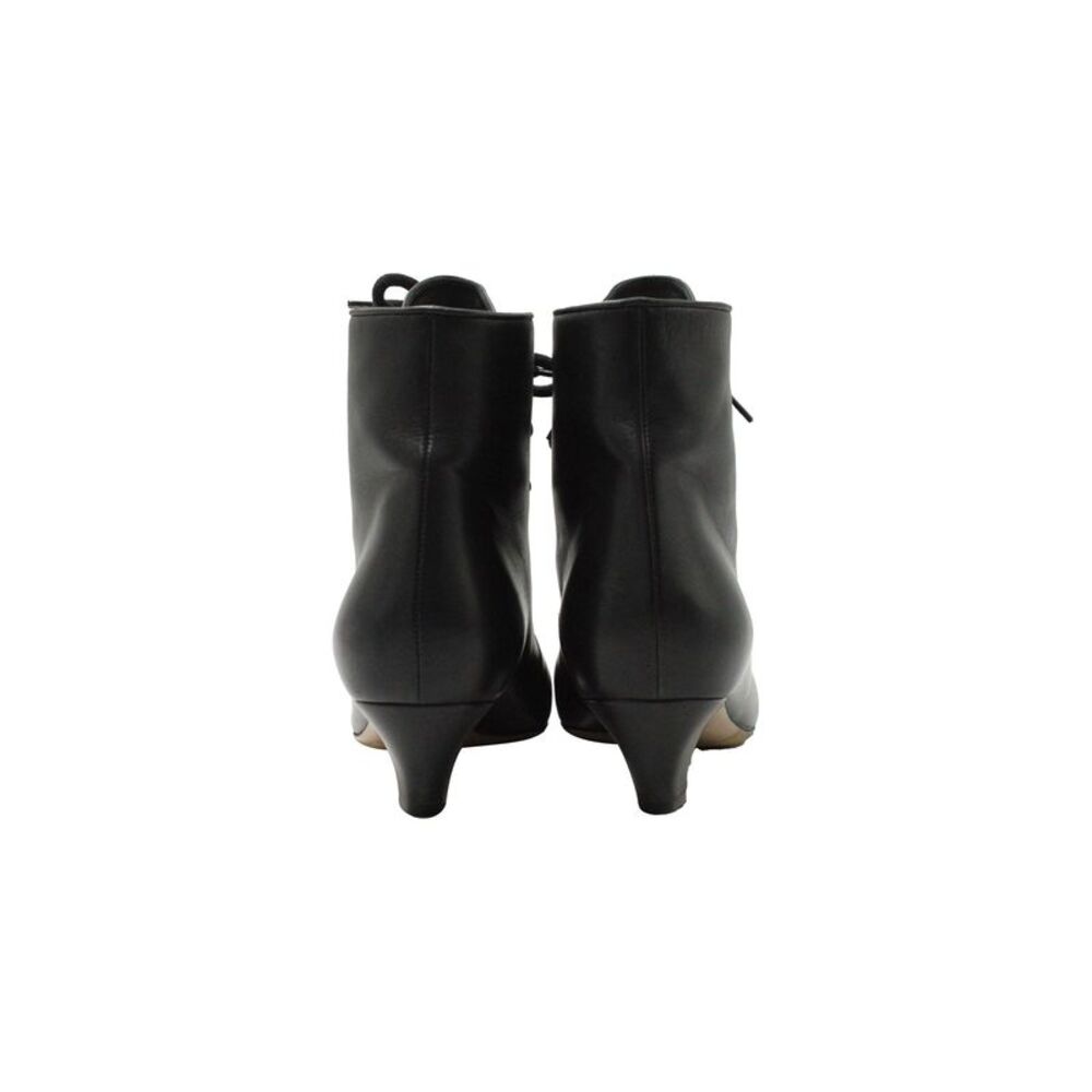 Dior Lace-Up Pointed-Toe Ankle Boots in Black Leather - Picture 4 of 7